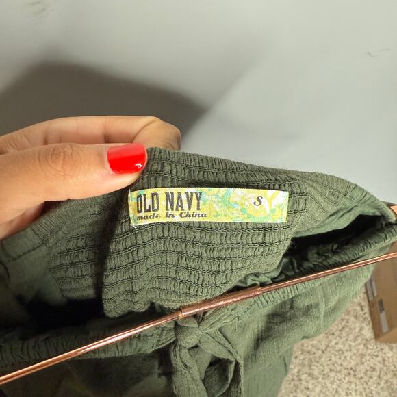 Old Navy Womens Dress Small Green Strapless Smocked Lined Summer VTG Y2K 90s - Picture 4 of 6